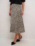 KAFFE Jasmina Animal Print Skirt, Black/Brown