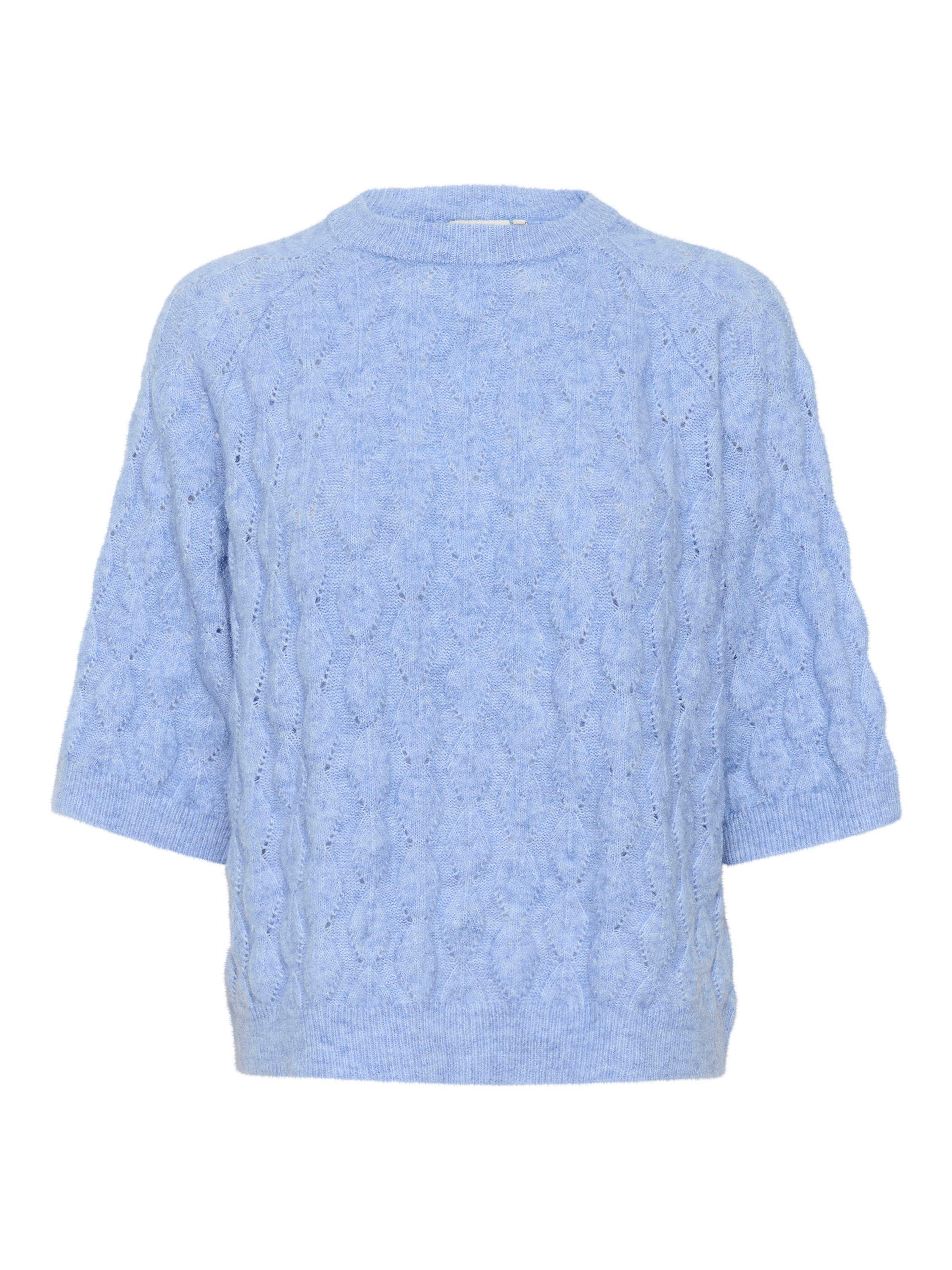 Product image 4 of 5, which shows KAFFE Malene Wool Blend Jumper, Vista Blue Melange, XS