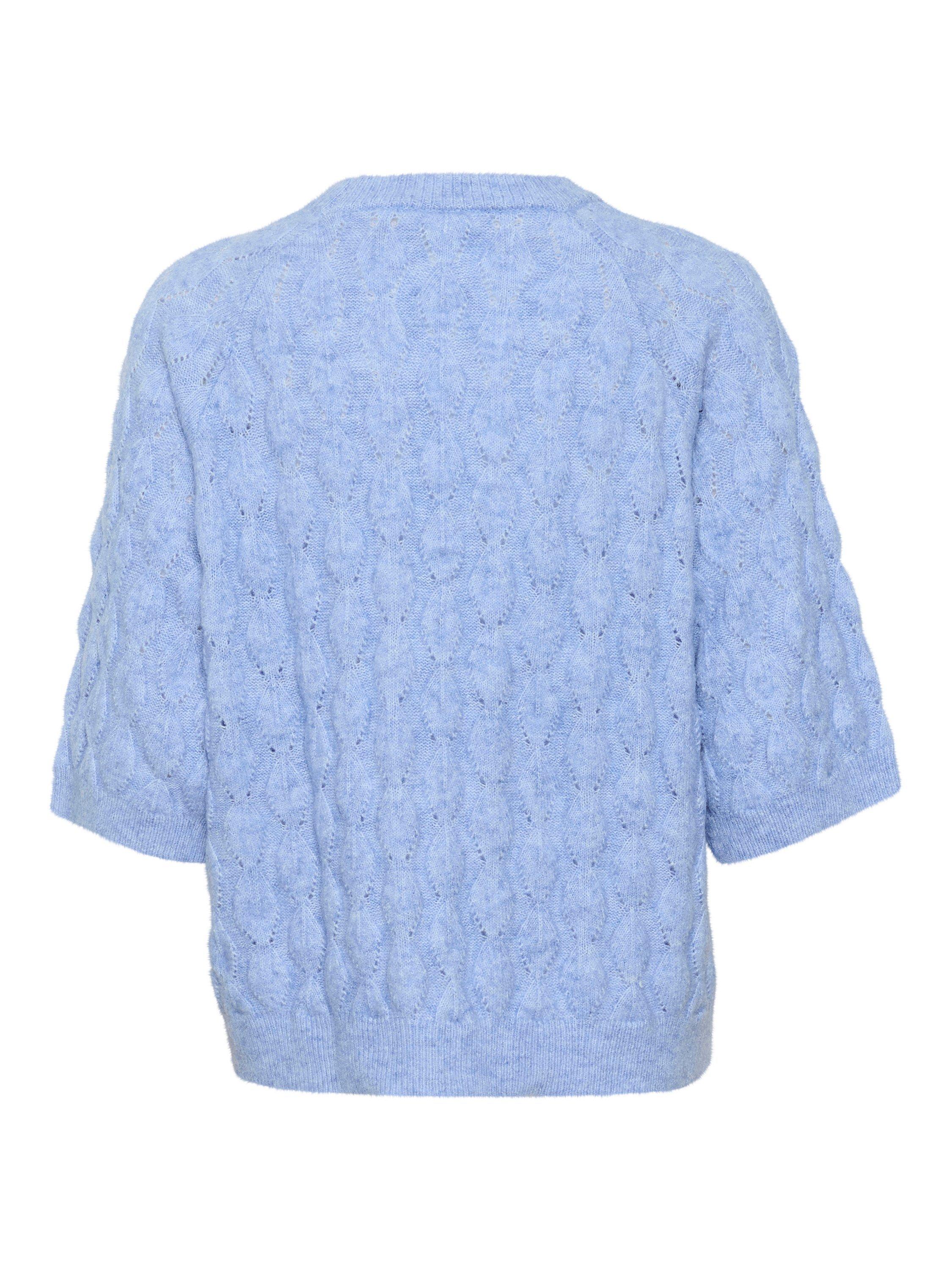 Product image 5 of 5, which shows KAFFE Malene Wool Blend Jumper, Vista Blue Melange, XS