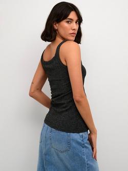 KAFFE Cecilia Tank, Silver Glitter - view 2, Silver Glitter