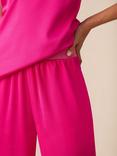 Ro&Zo Satin Wide Leg Trousers, Pink