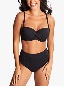 Panache Spirit High Waist Brazilian Bikini Bottoms, Black