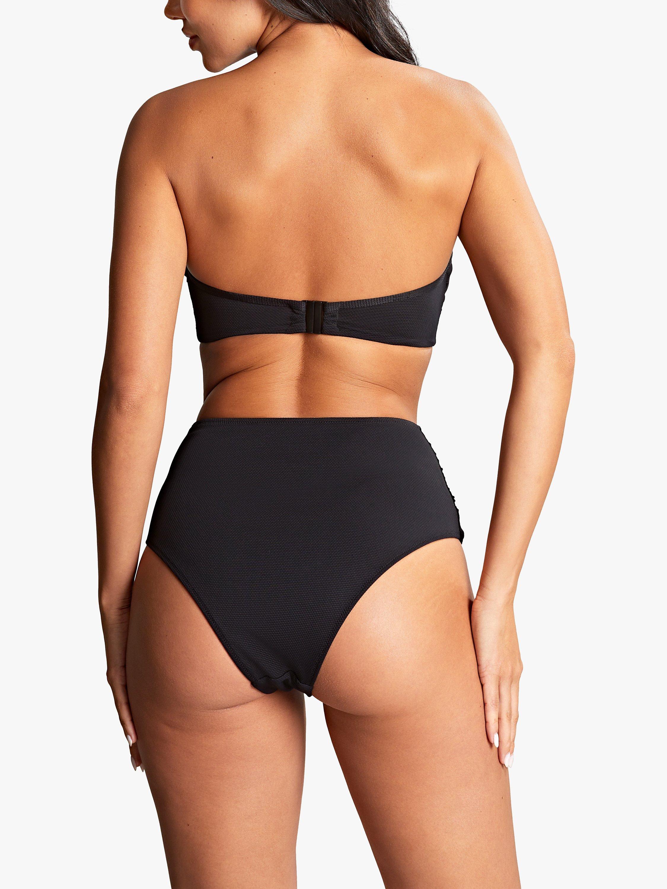 Product image 2 of 5, which shows Panache Spirit High Waist Brazilian Bikini Bottoms, Black, 8
