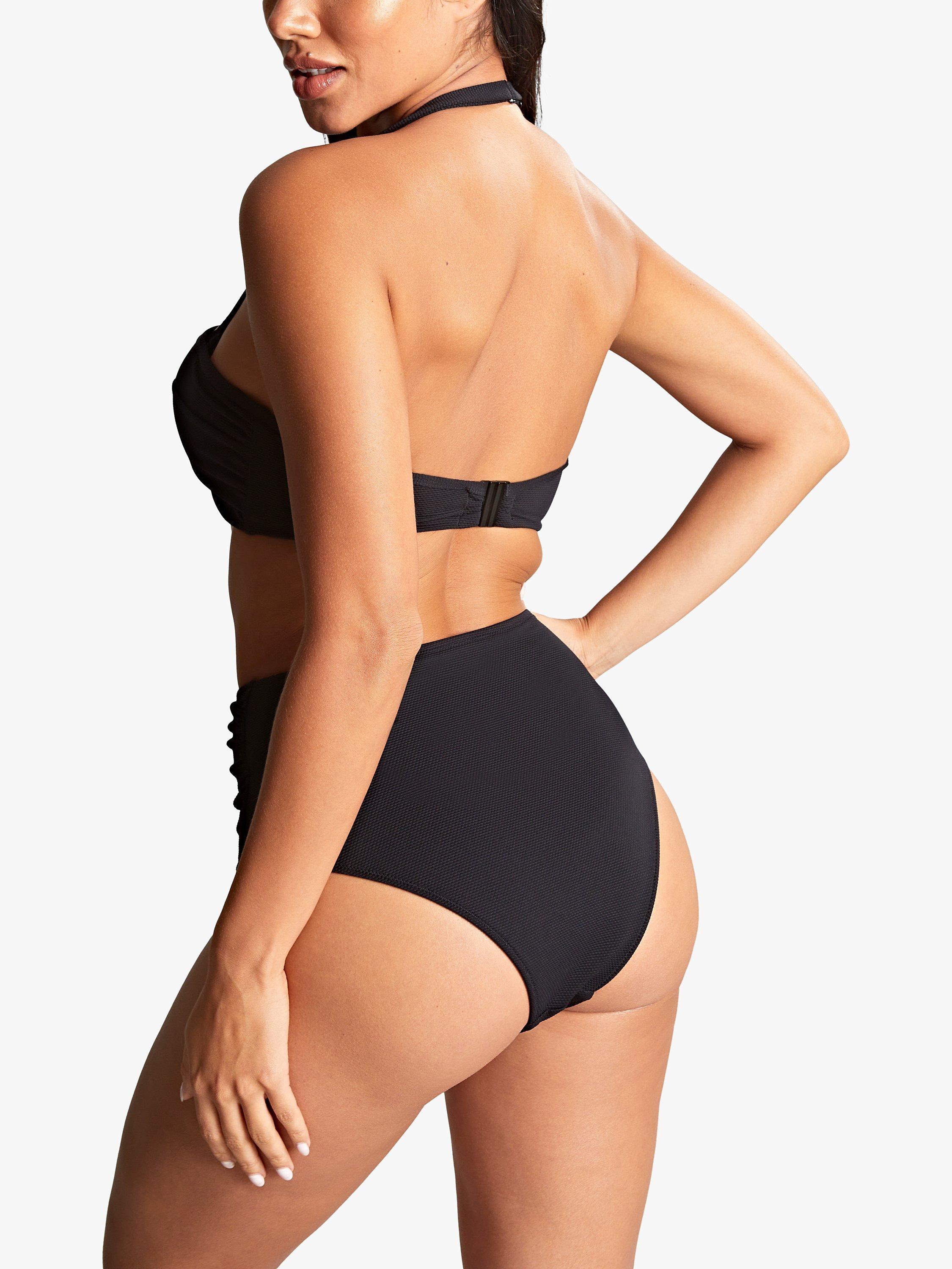 Product image 4 of 5, which shows Panache Spirit High Waist Brazilian Bikini Bottoms, Black, 8