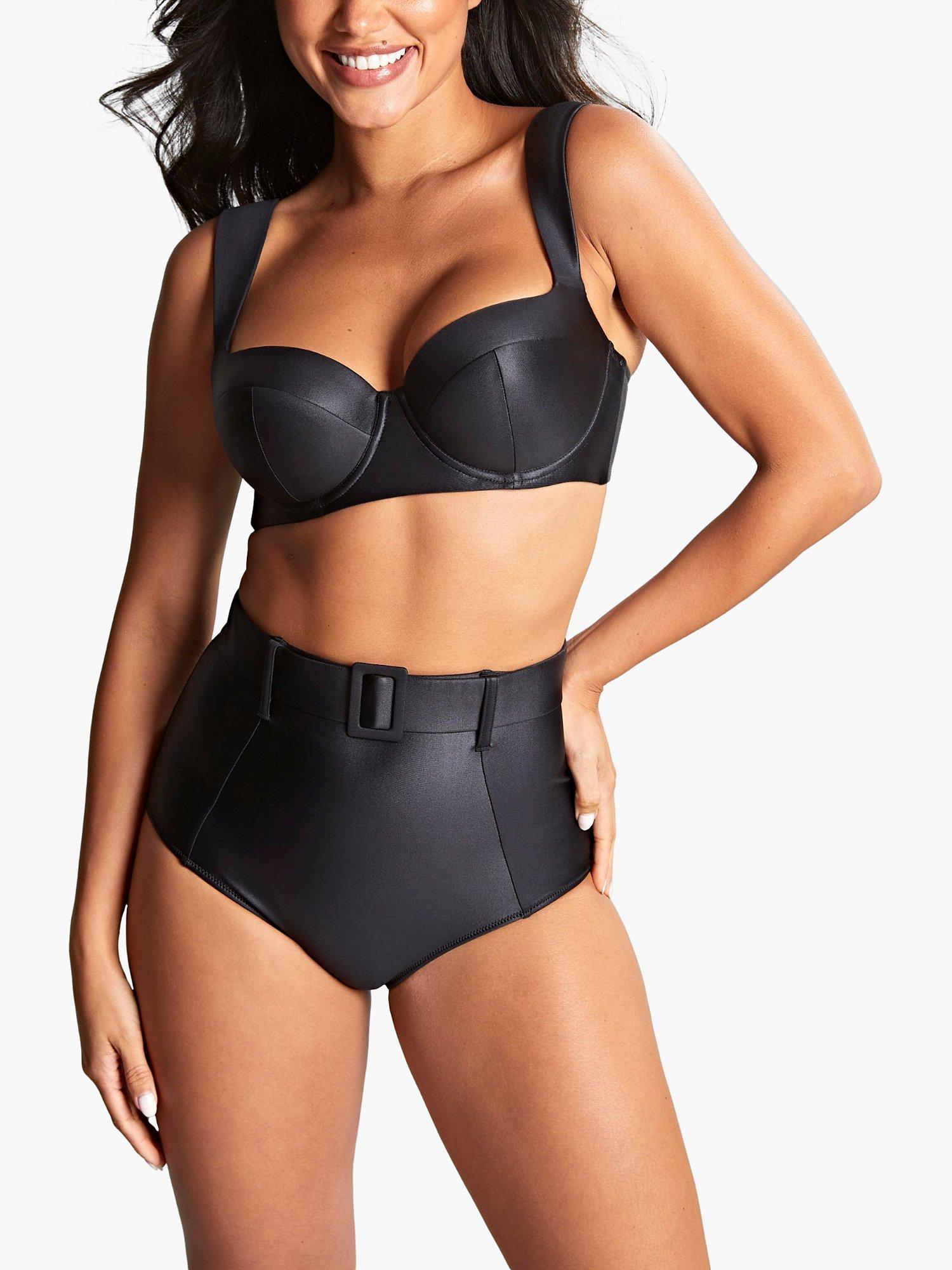Product image 1 of 5, which shows Panache Bette Balcony Bikini Top, Black, 30G