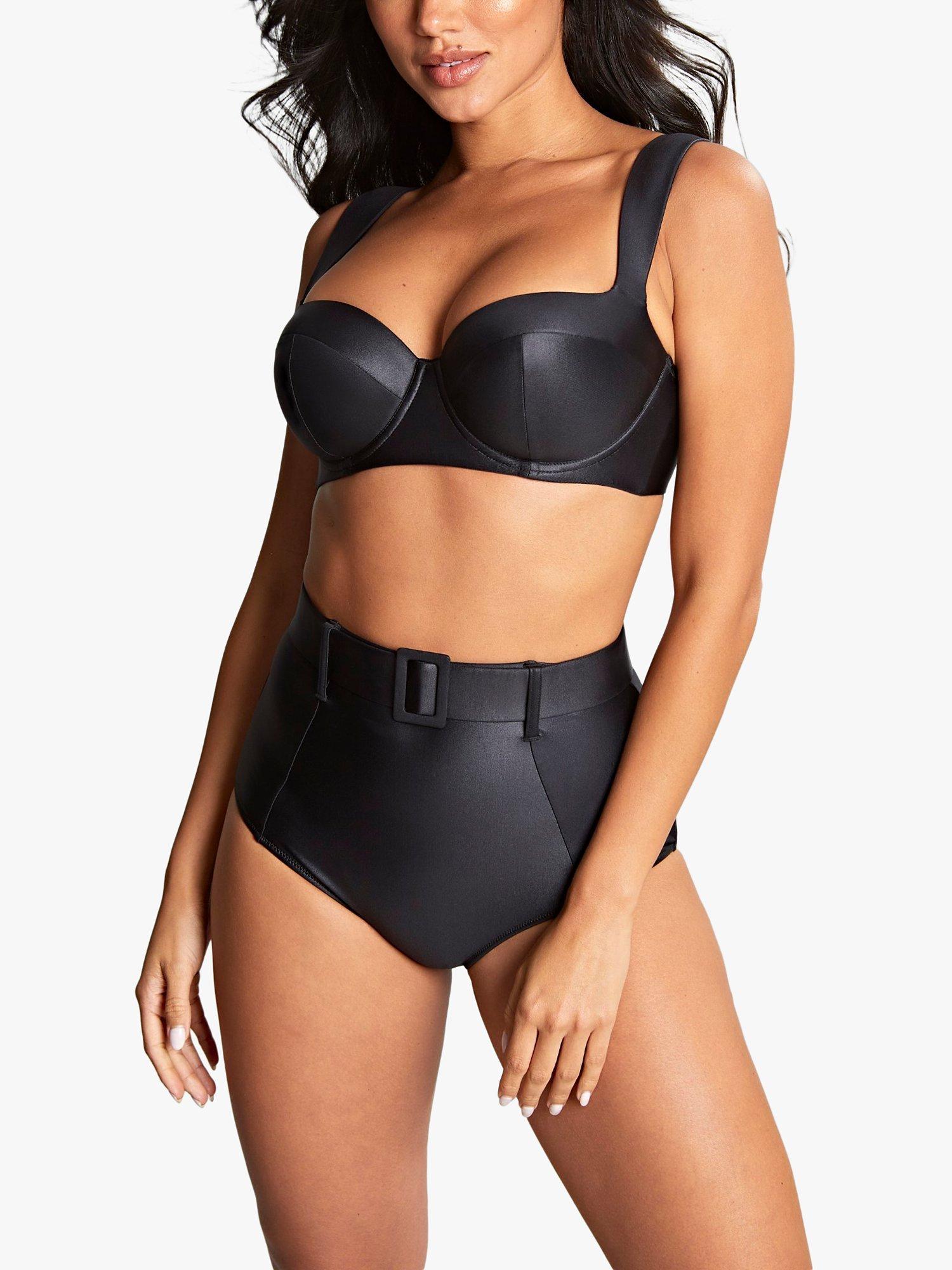Product image 3 of 5, which shows Panache Bette Balcony Bikini Top, Black, 30G