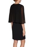 Gina Bacconi Back Slit Chiffon Cape, Black