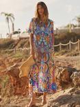 NRBY Coco Silk Midi Dress, Blurred Paisley