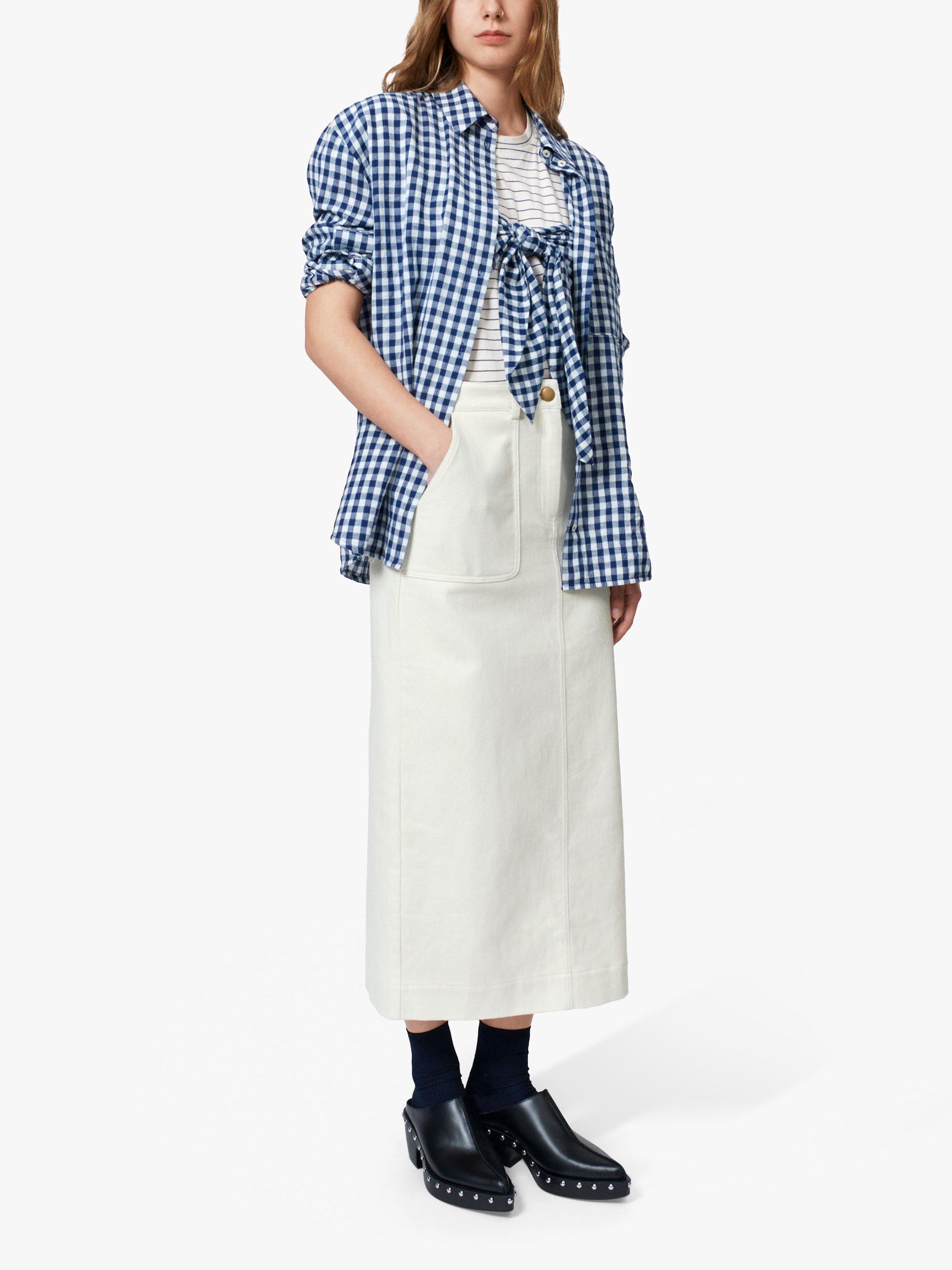 Product image 1 of 6, which shows nué notes Eduard Cargo Maxi Skirt, Cream, 12
