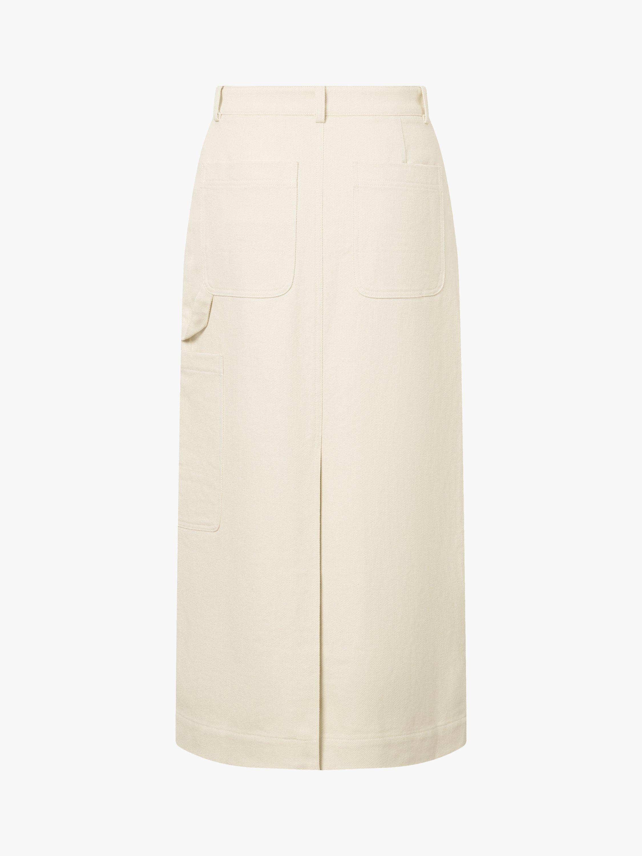 Product image 4 of 6, which shows nué notes Eduard Cargo Maxi Skirt, Cream, 12