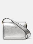 Jigsaw Ada Metallic Leather Crossbody Bag, Silver