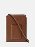 Jigsaw Leather Crossbody Phone Bag, Black, Tan