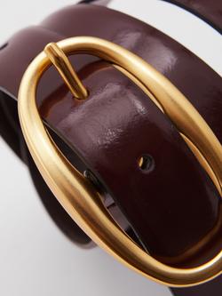 Reiss Drew Leather Belt, Oxblood - view 2, Oxblood