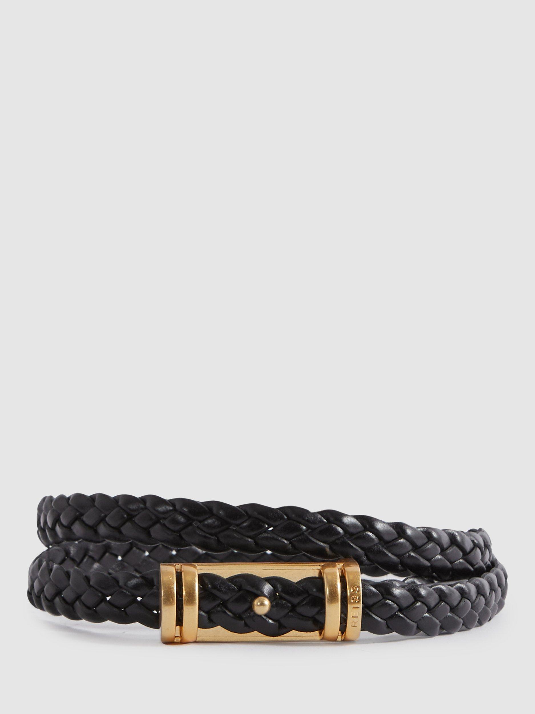 Reiss Lara Woven Leather Skinny Belt