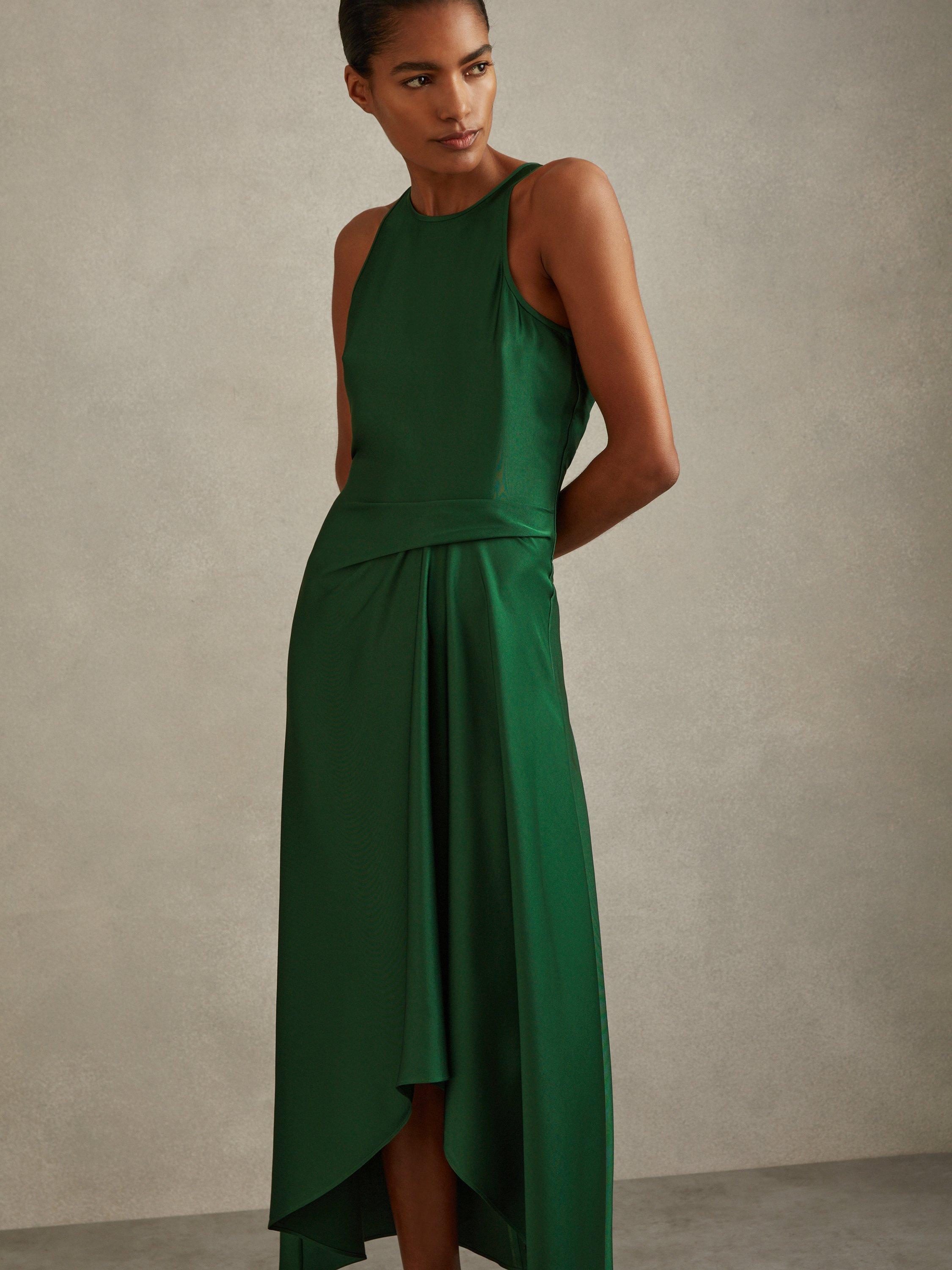 【海外限定】REISSドレス☆Micah Drape Maxi Dress Reiss Micah Drape Dress, Green