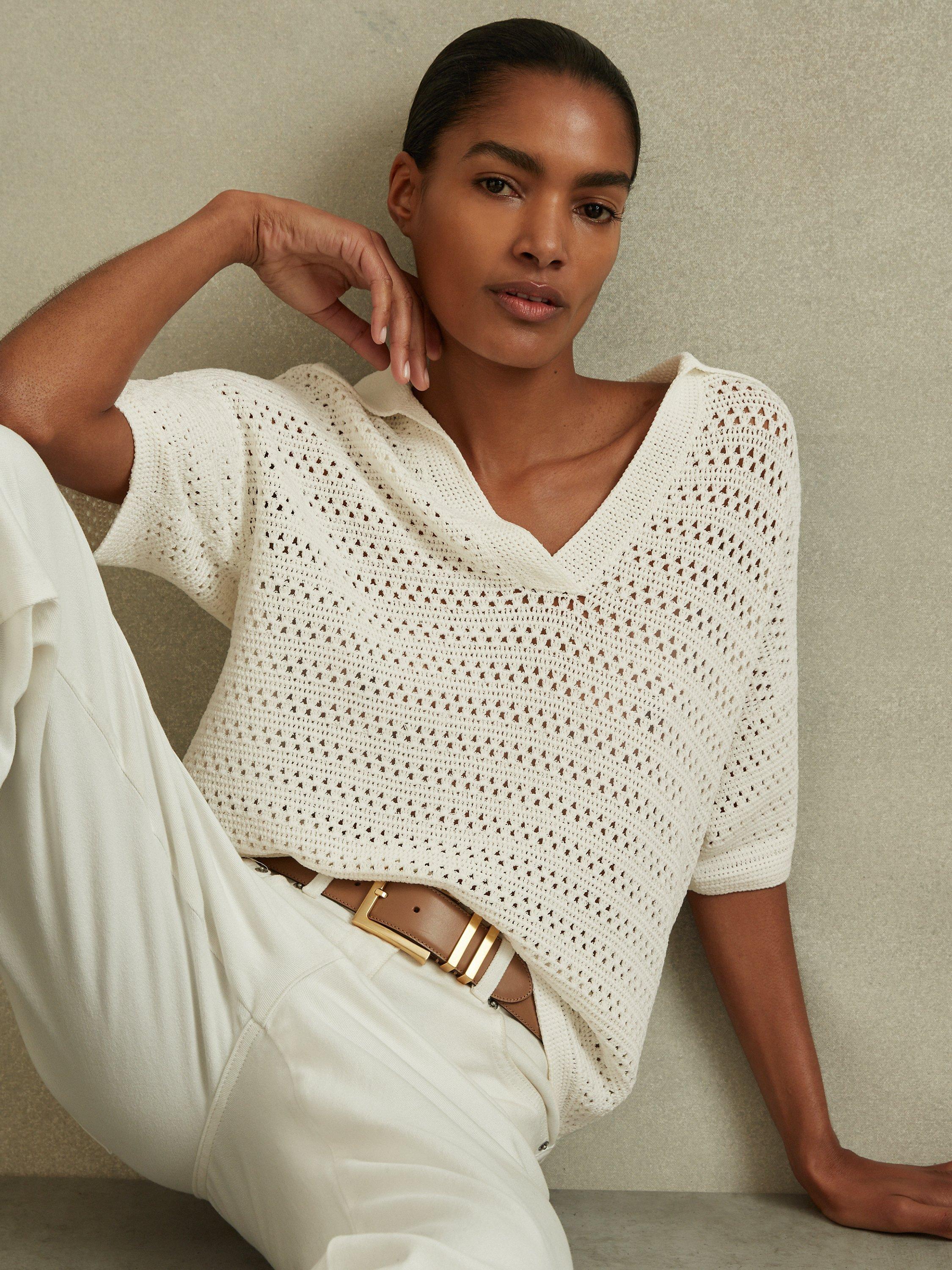 Reiss knitted polo top