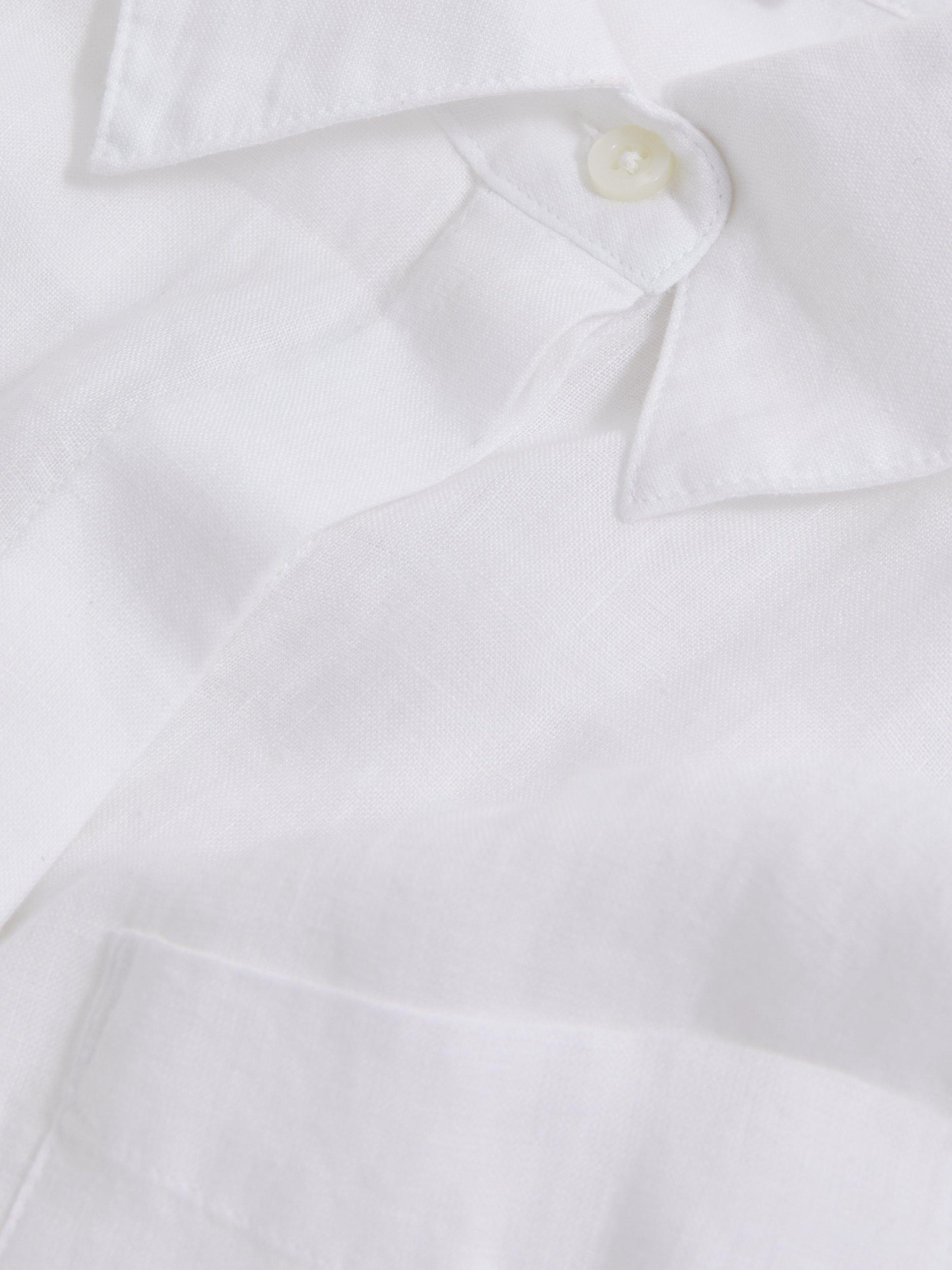 Product image 4 of 5, which shows Reiss Belle Long Sleeve Linen Shirt, White, 4