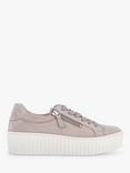 Gabor Dolly Suede Flatform Trainers, Natural