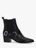 Dune London Panino Leather Pointed Ankle Boots, Black