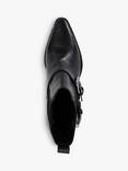 Dune London Panino Leather Pointed Ankle Boots, Black