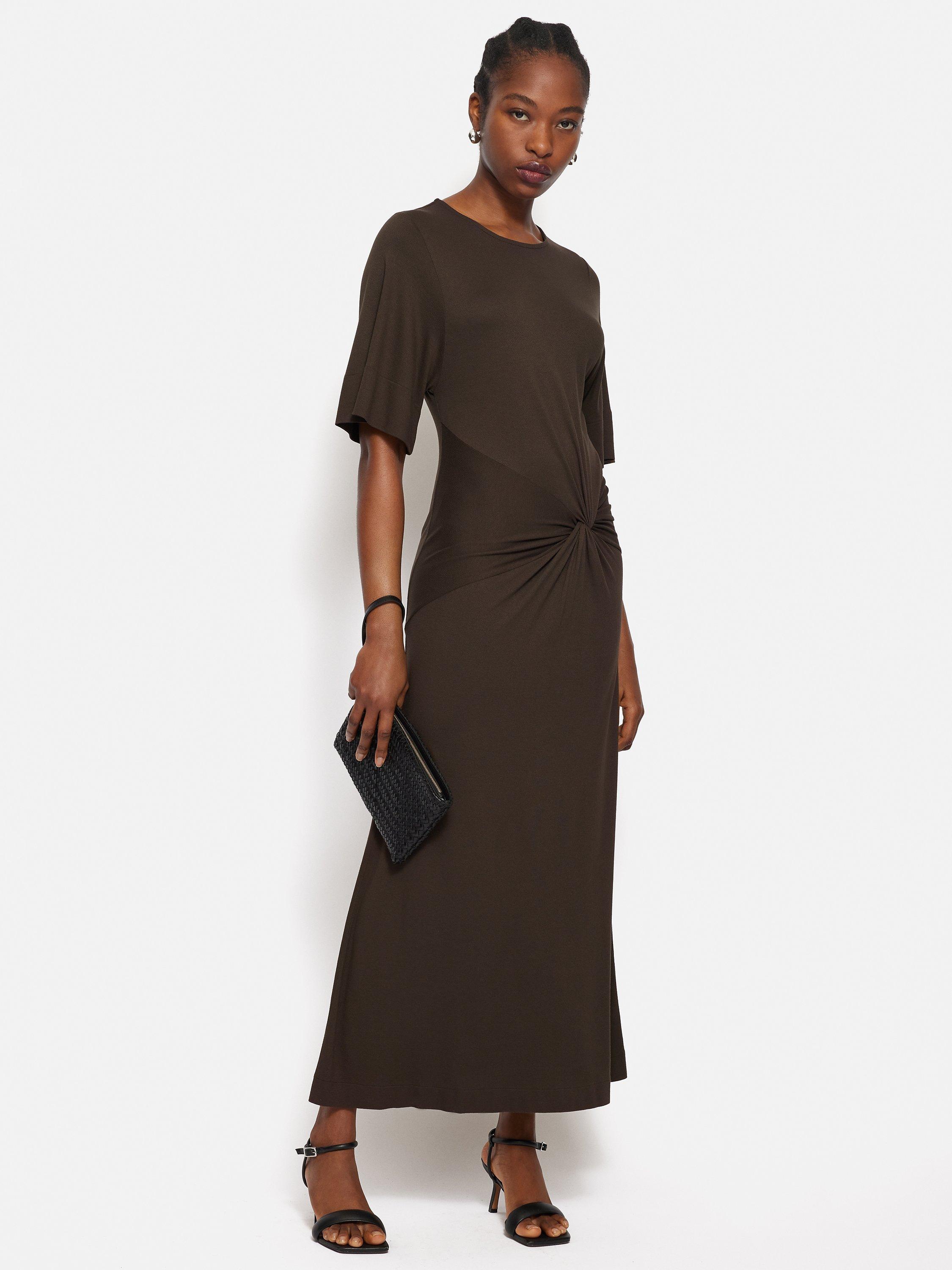 Jigsaw Twist Front Dress Brown