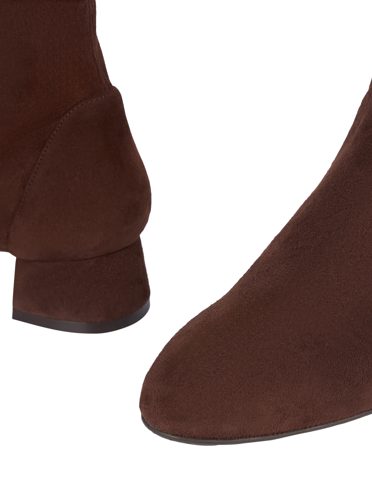 Product image 6 of 6, which shows Stuart Weitzman Grace Suede Sock Ankle Boots, Brown, EU39