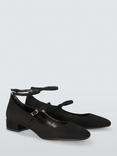 John Lewis Azalea Block Heel Suede Mary Jane Shoes, Black