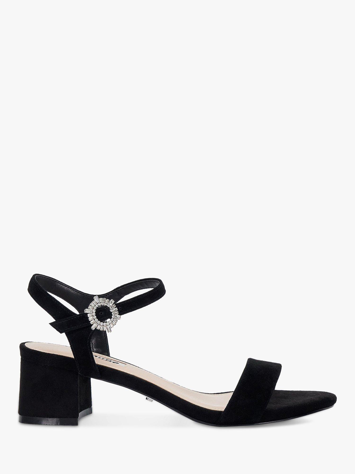 Dune Measure Suede Diamante Embellished Sandals Black