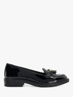 Dune London Grape Patent Tassel Loafers, Black