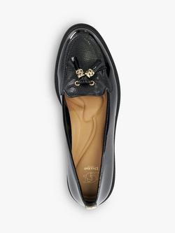 Dune London Grape Patent Tassel Loafers - view 2, Black