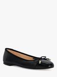 Dune Highest Toe Cap Leather Ballet Flats, Black