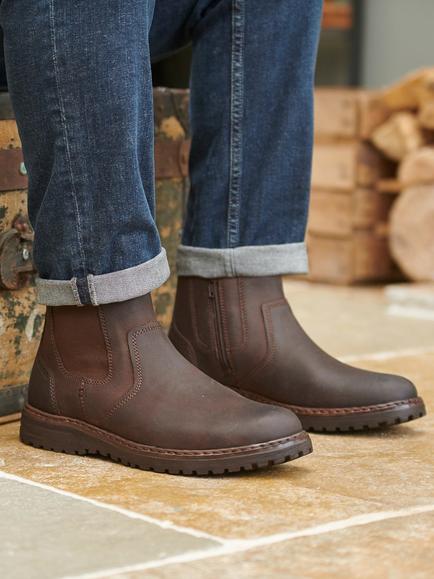 Josef Seibel Erroll 51 Moro Leather Waterproof Ankle Boots, Mid Brown - view 2, Mid Brown