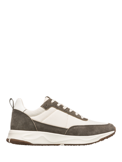 CLAE Owens Leather Blend Trainers, Olive/Off White, Olive/Off White