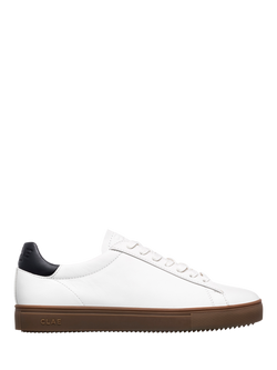 CLAE Bradley Leather Trainers, White/Black, White/Black