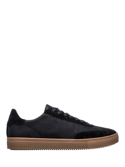 CLAE Deane Leather Trainers, Black/Dark Gum, Black/Dark Gum