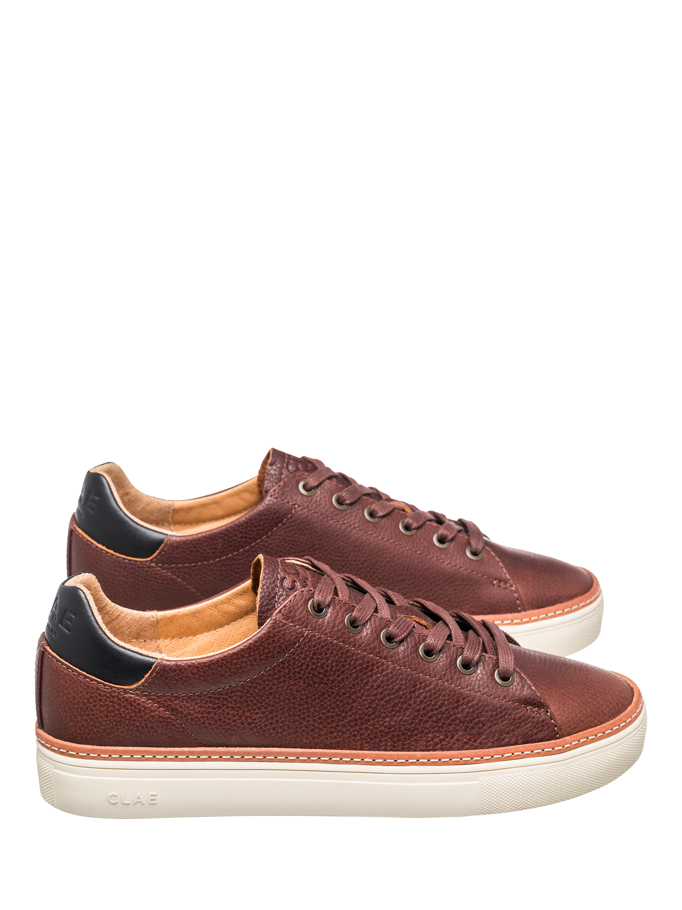 Product image 2 of 5, which shows CLAE Bradley Leather Trainers, Cocoa, 6