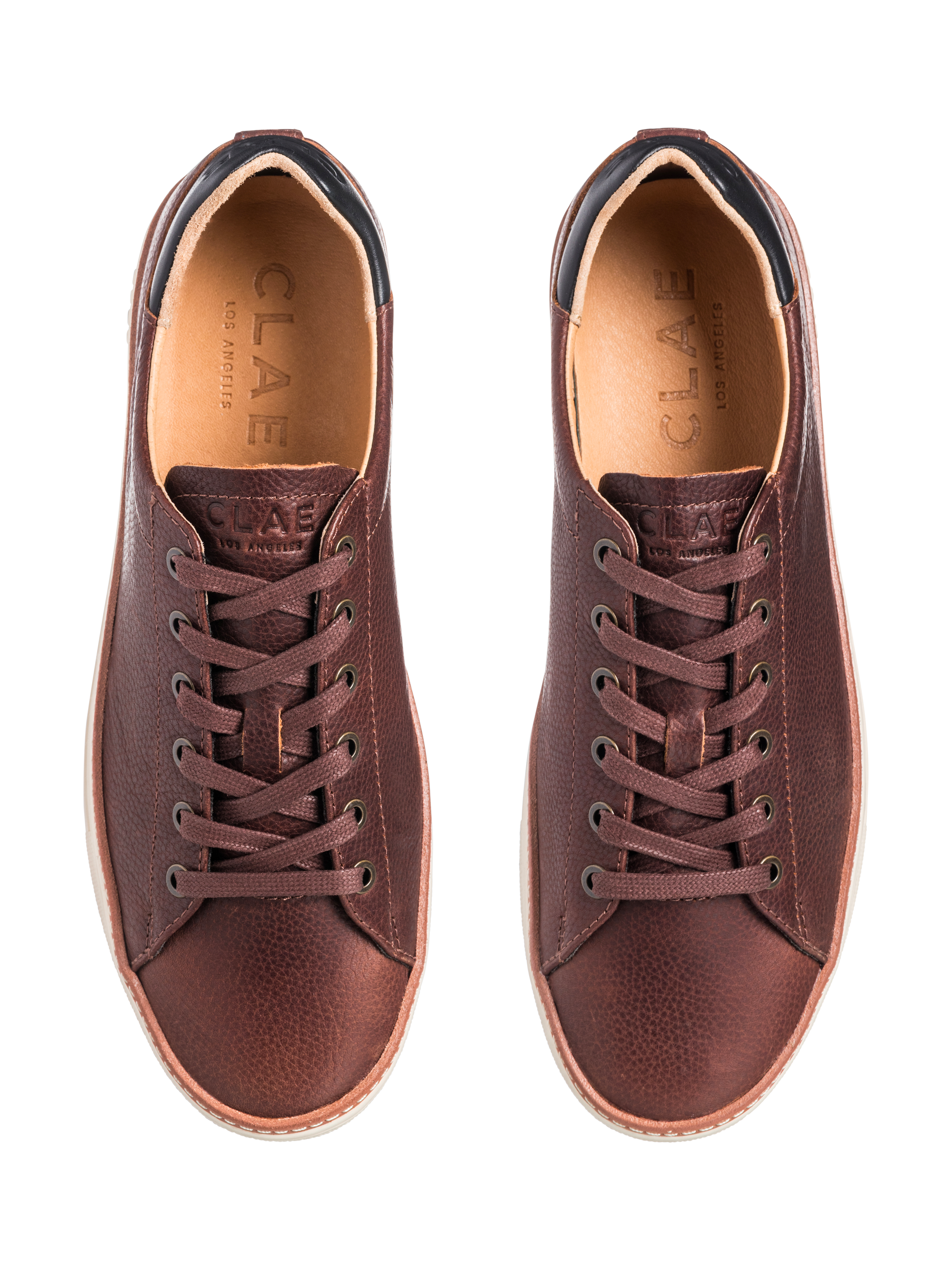 Product image 4 of 5, which shows CLAE Bradley Leather Trainers, Cocoa, 6