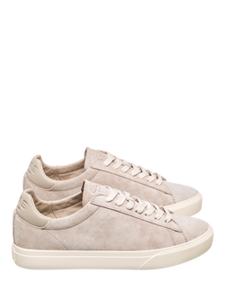 CLAE Bradley Leather Low-Top Trainers, Feather Grey - view 2, Feather Grey