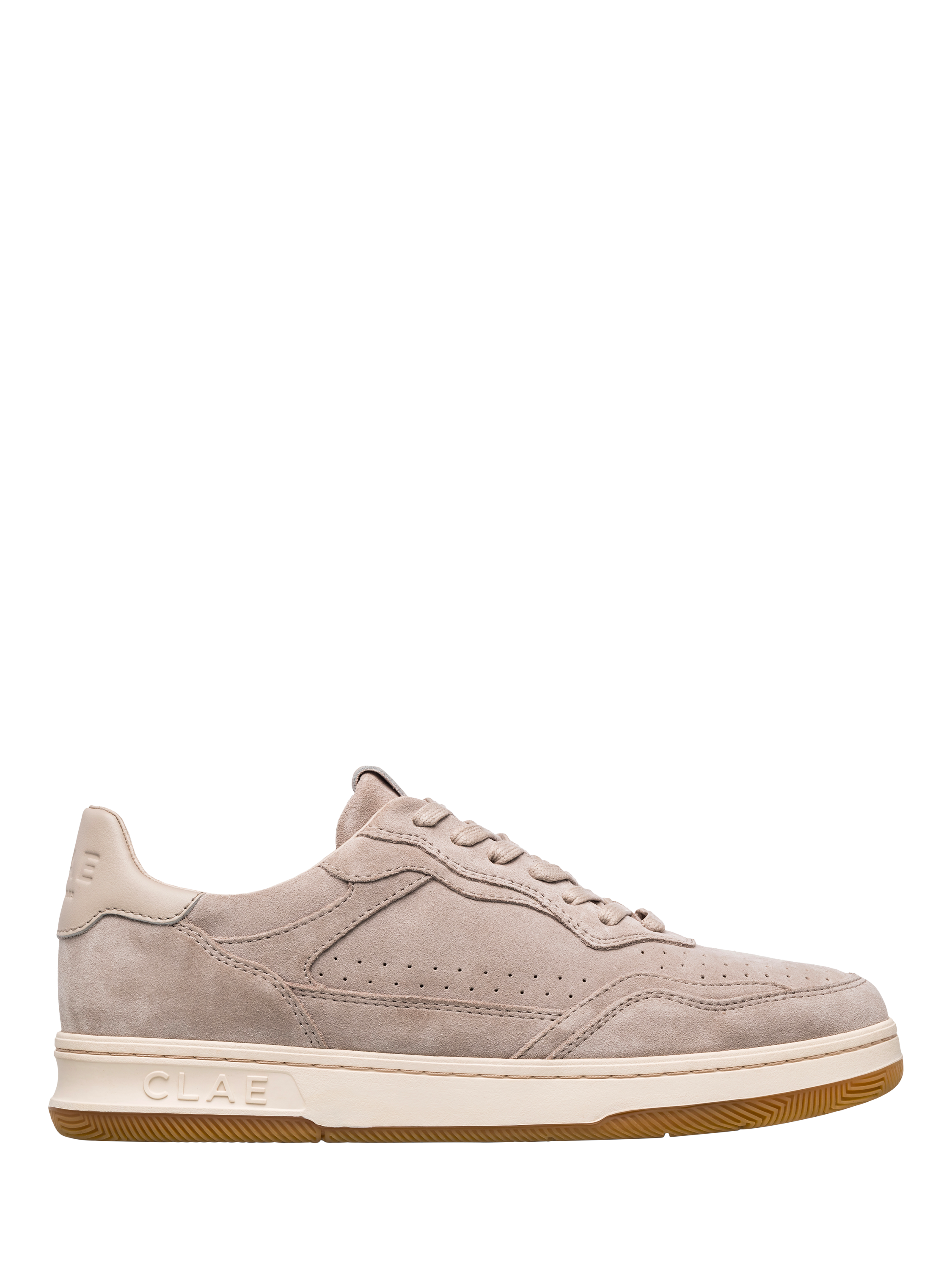 Product image 1 of 5, which shows CLAE Haywood Leather Trainers, Feather Grey, 3