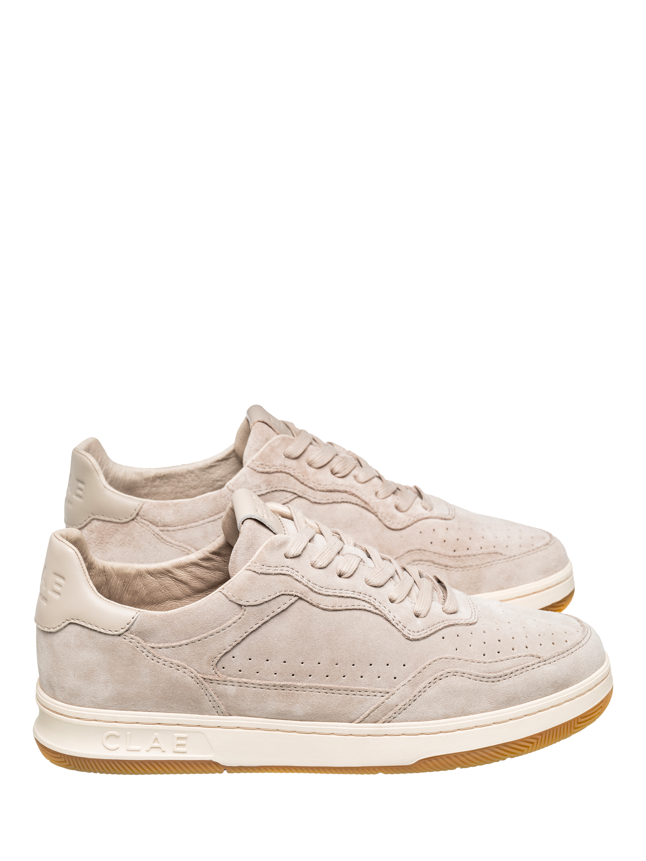 Product image 2 of 5, which shows CLAE Haywood Leather Trainers, Feather Grey, 3