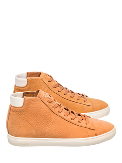 CLAE Bradley Leather Mid-Top Trainers, Wheat - view 2, Wheat