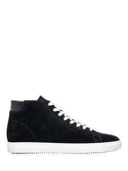 CLAE Bradley Leather Mid-Top Trainers, Black, Black