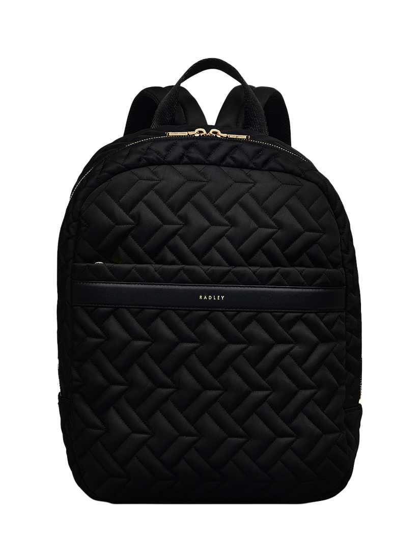 Radley Holland Park Responsible Quilted Medium Zip Top Backpack Black