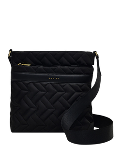 Radley Holland Park Responsible Quilted Small Zip Top Cross Body Bag, Black, Black