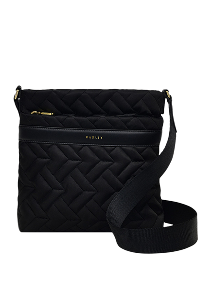 Radley Holland Park Responsible Quilted Small Zip Top Cross Body Bag, Black, Black