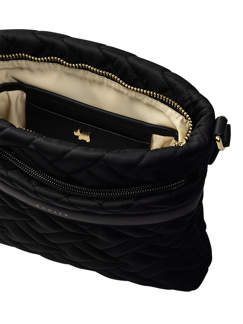 Product image 3 of 5, which shows Radley Holland Park Responsible Quilted Small Zip Top Cross Body Bag, Black