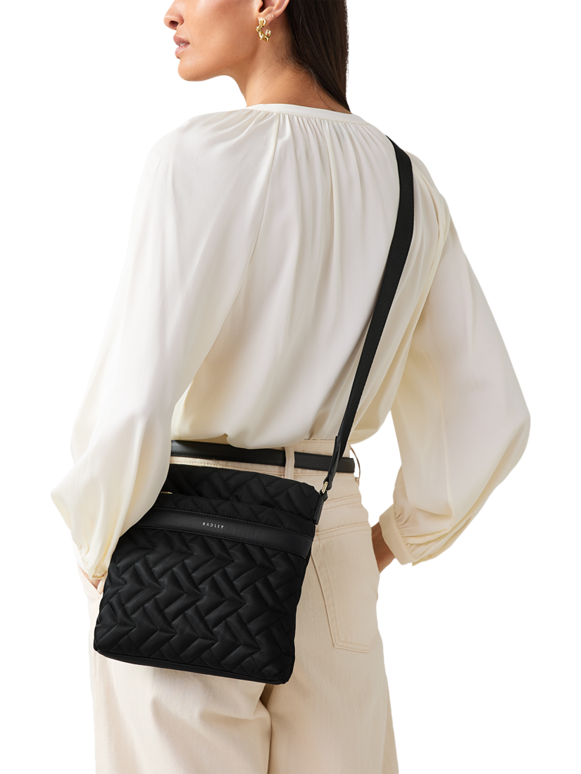 Product image 5 of 5, which shows Radley Holland Park Responsible Quilted Small Zip Top Cross Body Bag, Black
