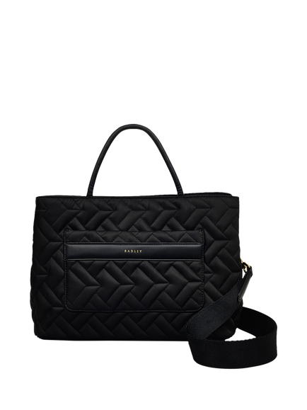 Radley Holland Park Responsible Quilted Medium Zip Top Grab Bag, Black, Black