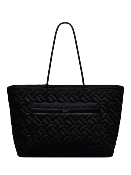Radley Holland Park Responsible Quilted Large Zip Top Tote Bag, Black, Black