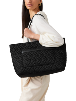 Radley Holland Park Responsible Quilted Large Zip Top Tote Bag, Black - view 2, Black